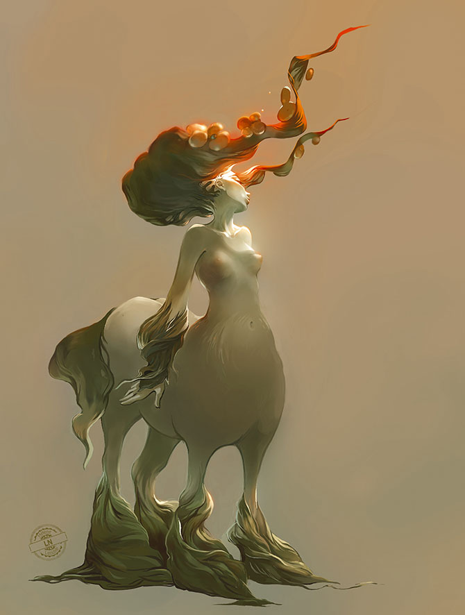 digital painting centaur