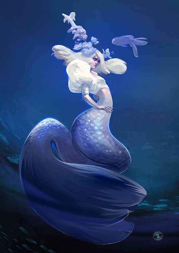 digital painting mermaid